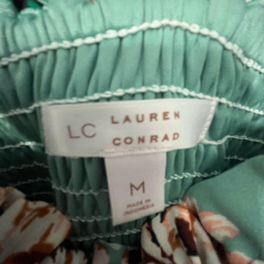 Lauren Conrad Green Floral Dress Size Medium - Picture 2 of 7